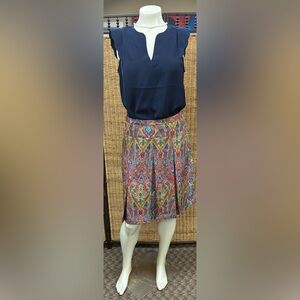 Paisley Pleated Poplin Skirt by Grace Elements